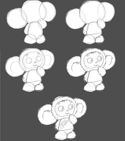 วิธีการวาด Cheburashka?